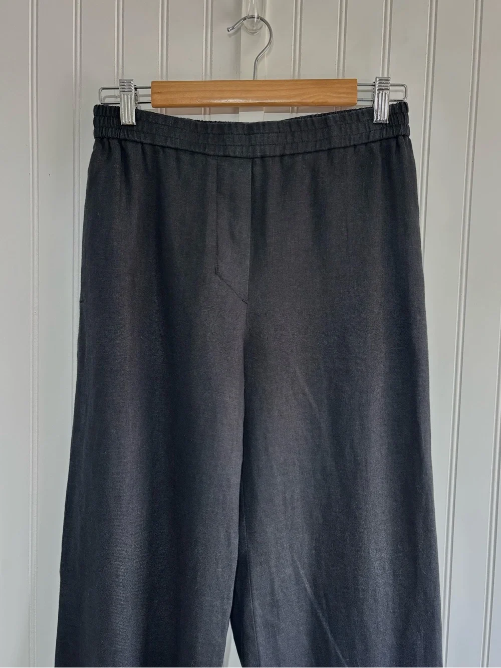 COS Black Linen Wide Leg Pull-On Pants Size 4 Minimalist